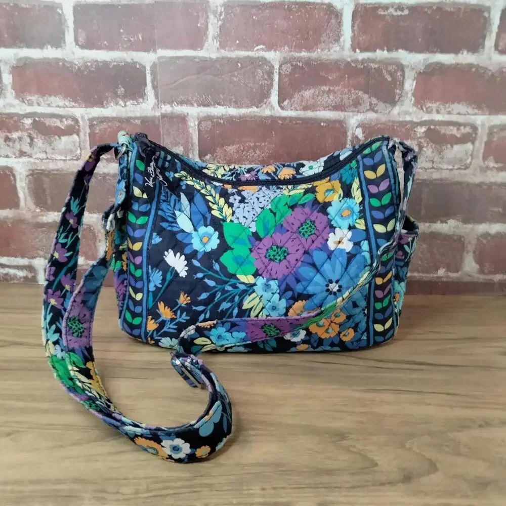 Vera Bradley Midnight Blues Crossbody Bag Large On The Go Purse - Picture 5 of 6